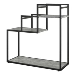 Modern Three-Tier Plant Stand with Stepped Design-Wooden Crest