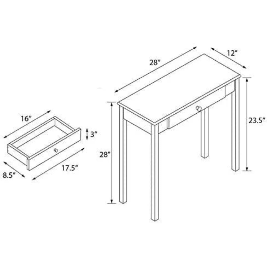 Modern Slim Console Table with Tapered Legs