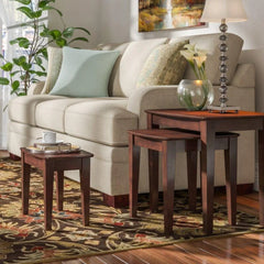 Traditional Nesting Tables Set with Tapered Legs