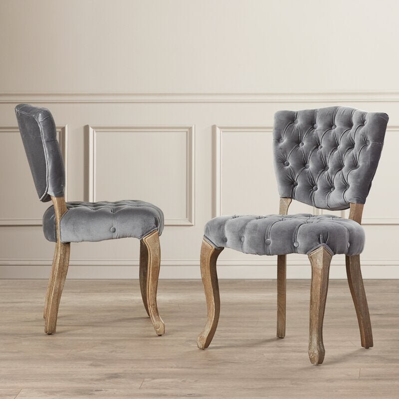 Richard Tufted Velvet Parsons Chairs (Set of 2)