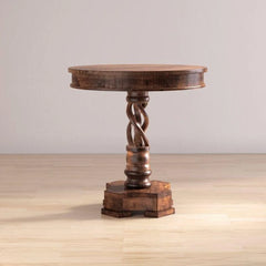 Traditional Pedestal End Table with Turned Column