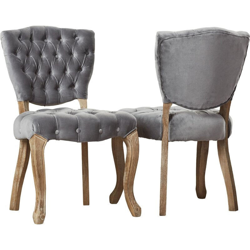 Richard Tufted Velvet Parsons Chairs (Set of 2)