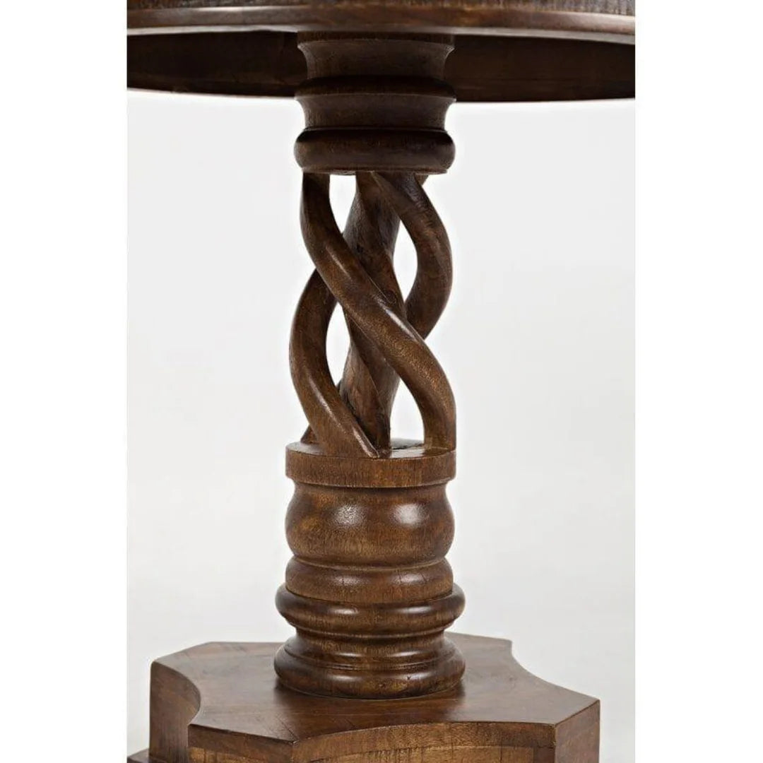 Traditional Pedestal End Table with Turned Column