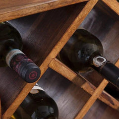 Modern Cube Wine Rack Side Table with Diamond Storage