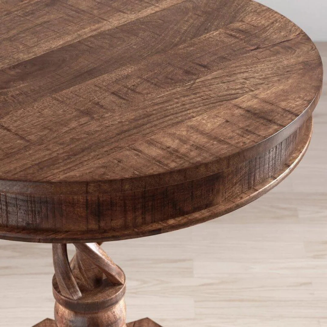 Traditional Pedestal End Table with Turned Column