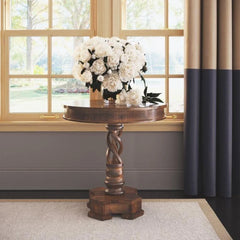 Traditional Pedestal End Table with Turned Column