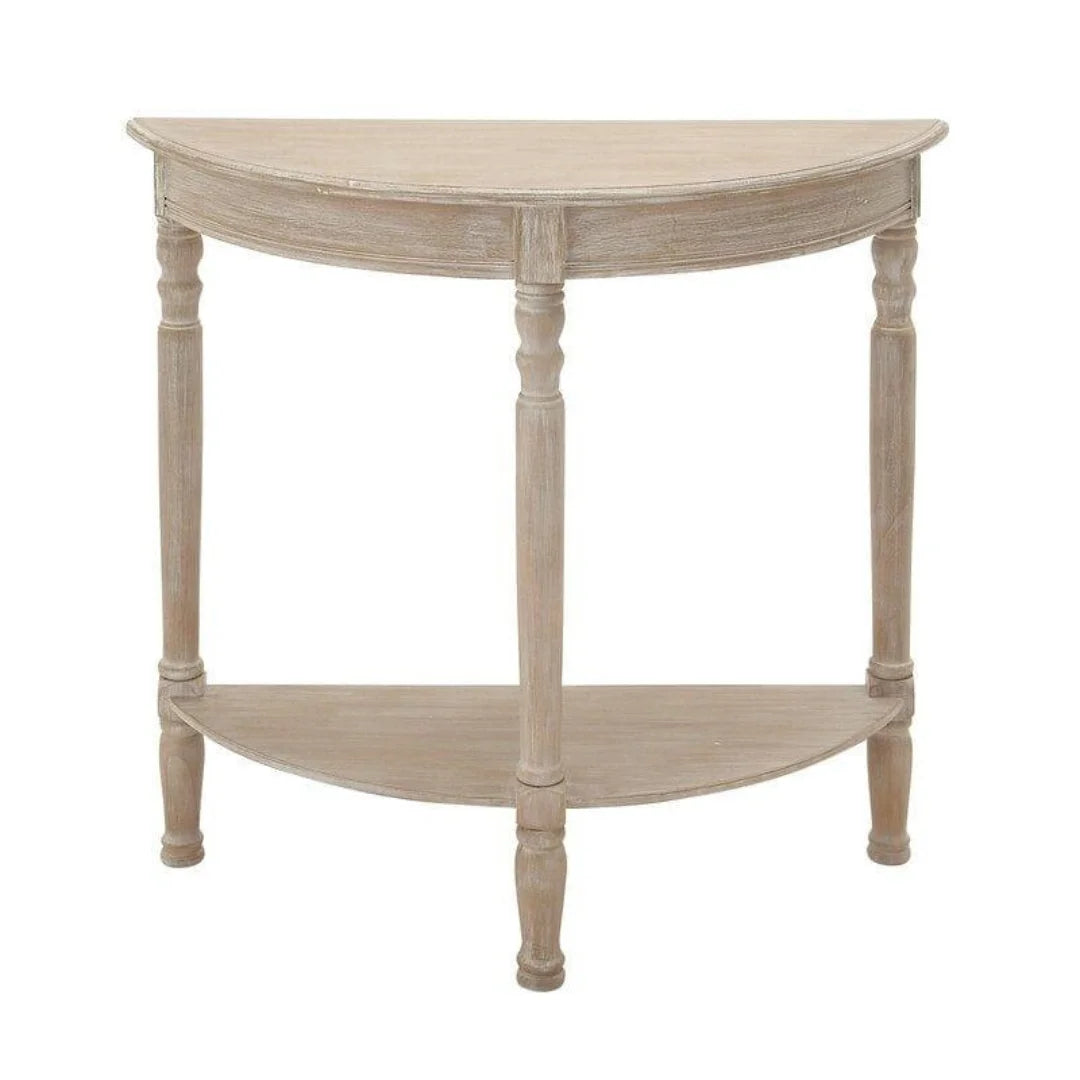 French Provincial Half-Moon Console Table with Shelf