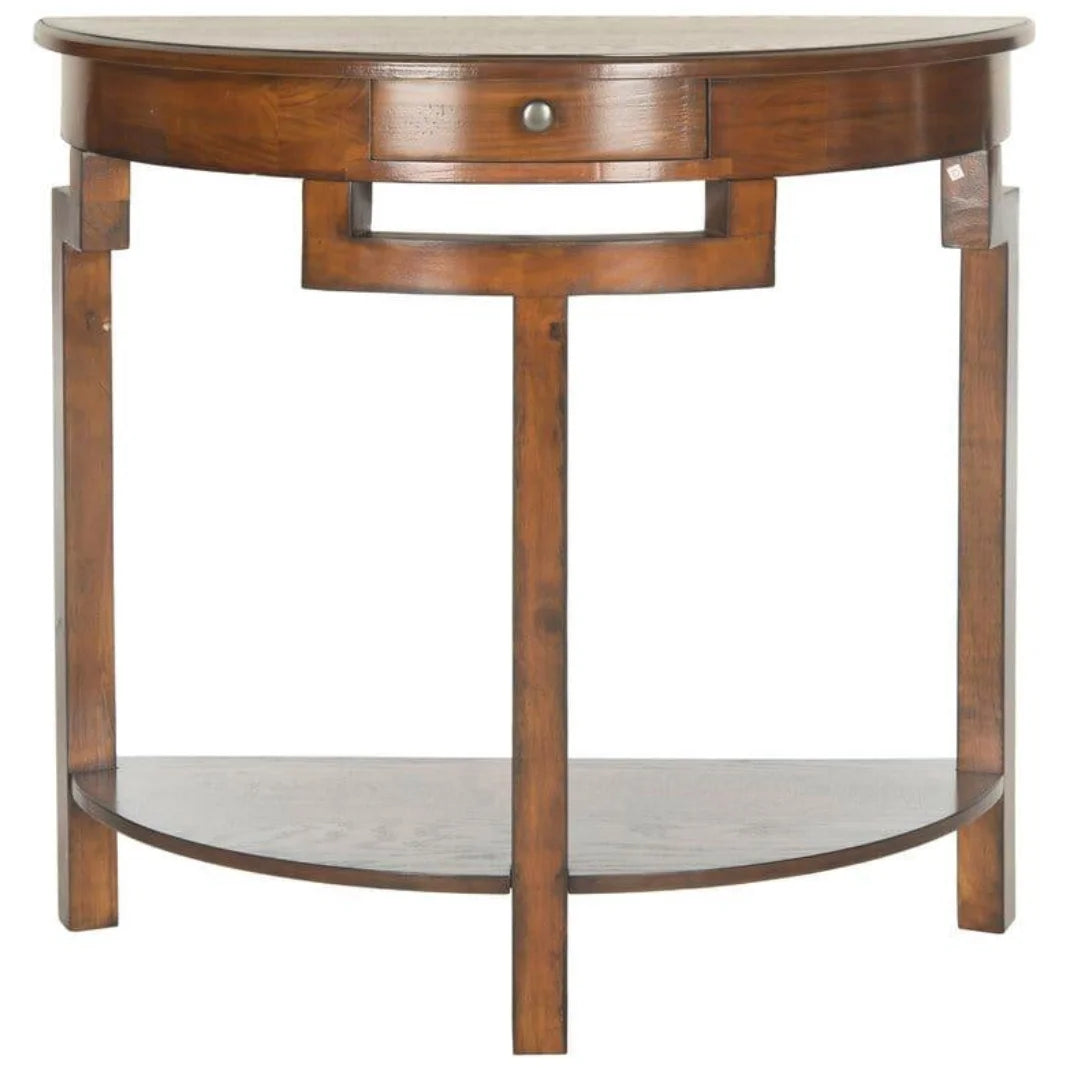 Traditional Half-Moon Console Table with Storage