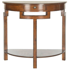 Traditional Half-Moon Console Table with Storage