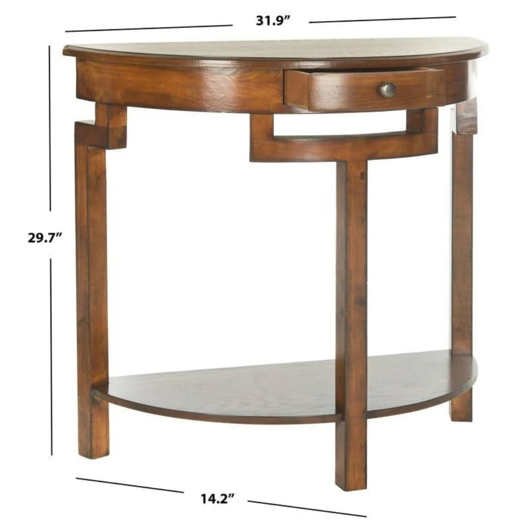 Traditional Half-Moon Console Table with Storage