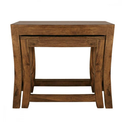 Nested Wooden Side Tables Set with Contemporary Design-Wooden Crest