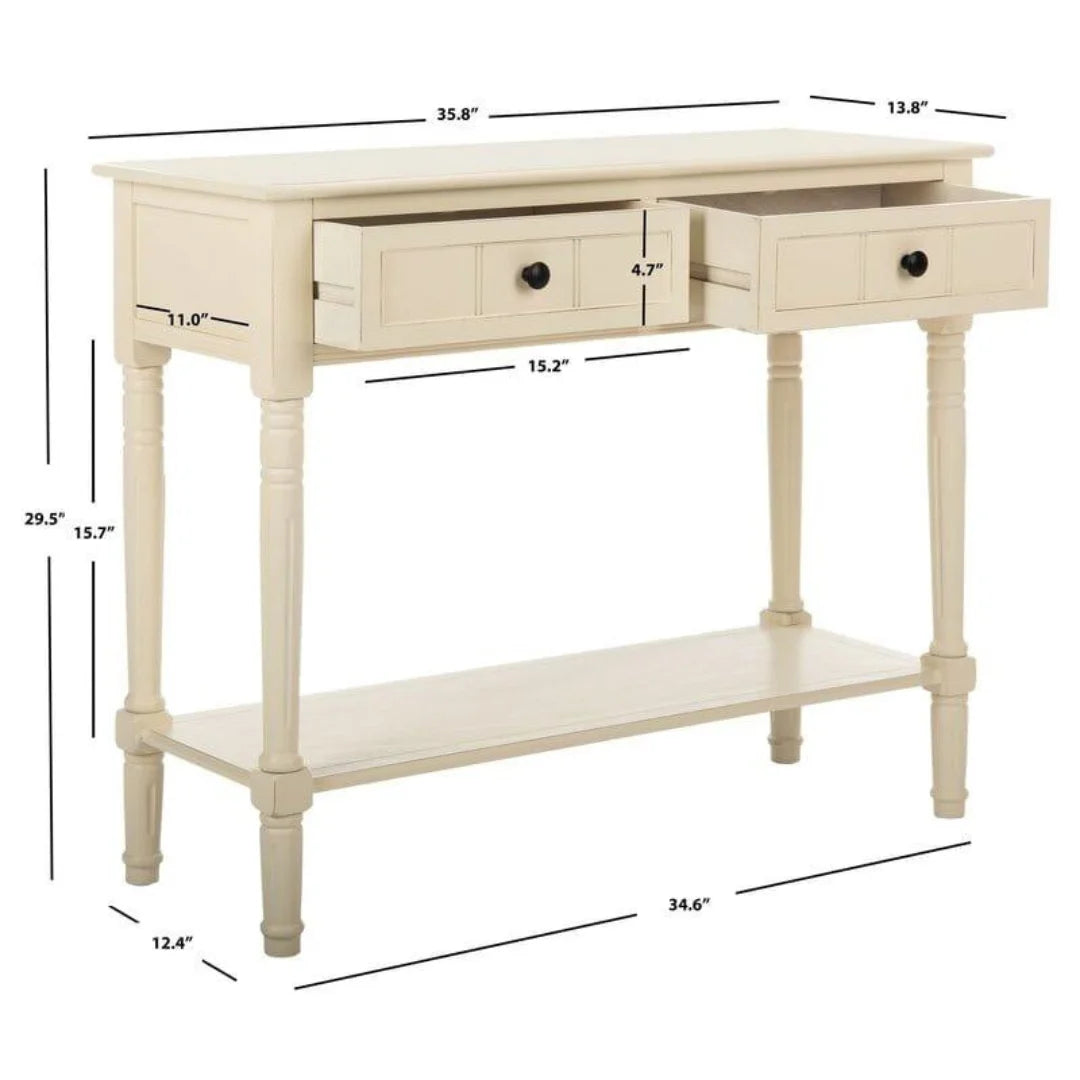 French Country Console Table with Double Drawers