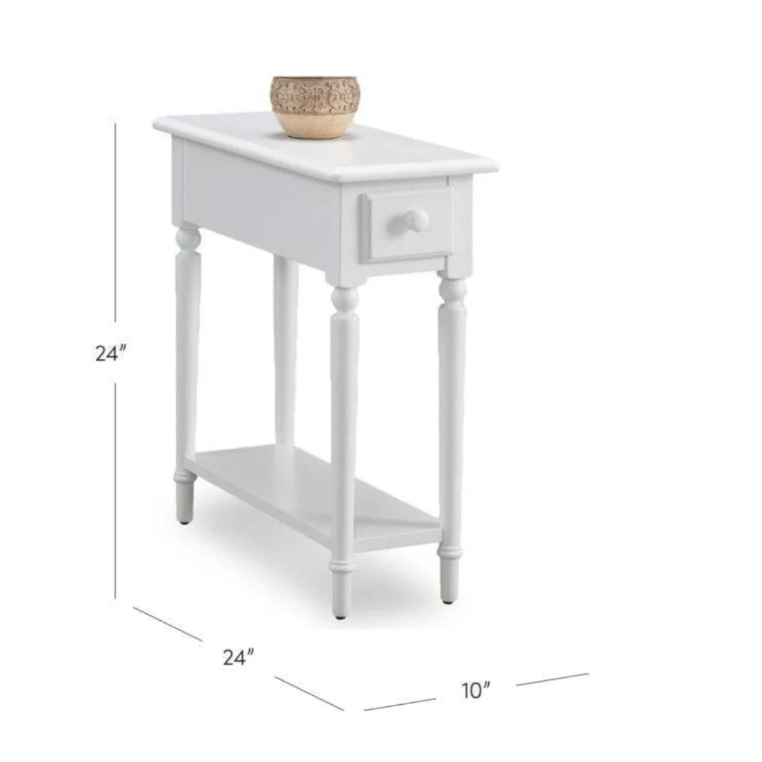 Traditional Narrow End Table with Storage Drawer