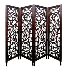 Gothic Four-Panel Room Divider with Arabesque Design