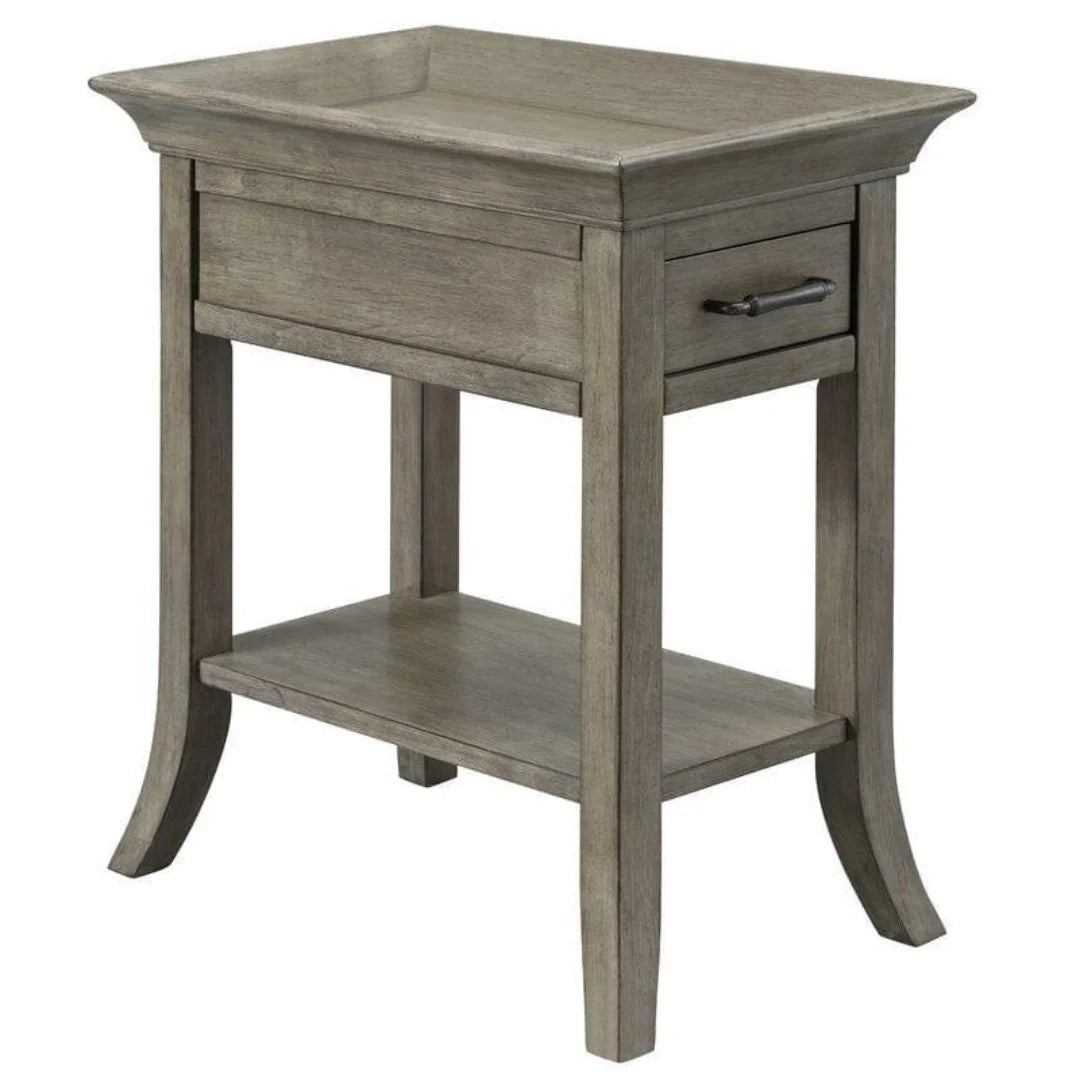 Traditional Tray Top End Table with Storage-Wooden Crest