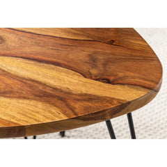Retro Oval Nesting Coffee Tables with Metal Hairpin Legs-Wooden Crest