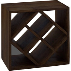 Modern Diamond Wine Rack Cube with Geometric Design