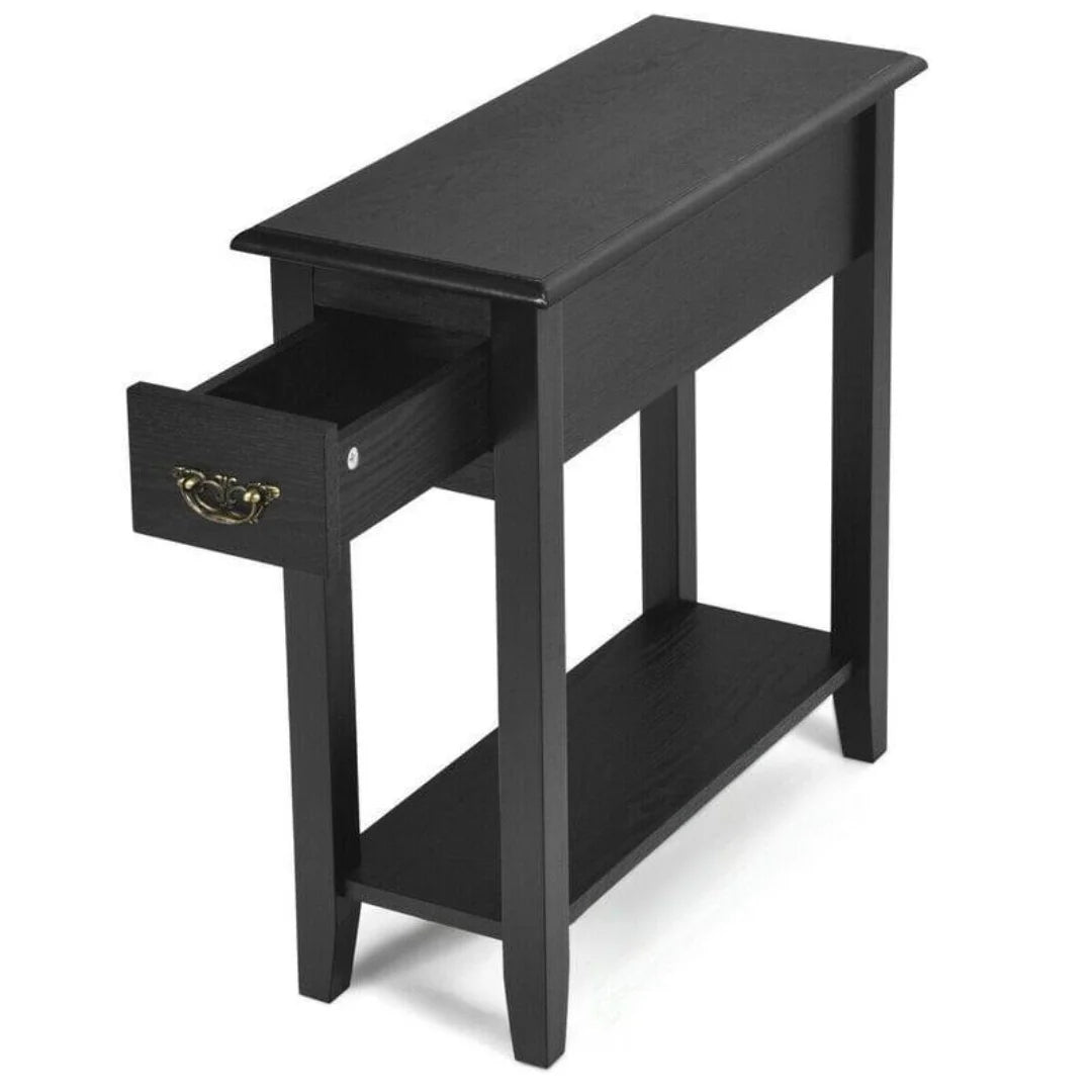 Modern Narrow End Table with Storage Drawer