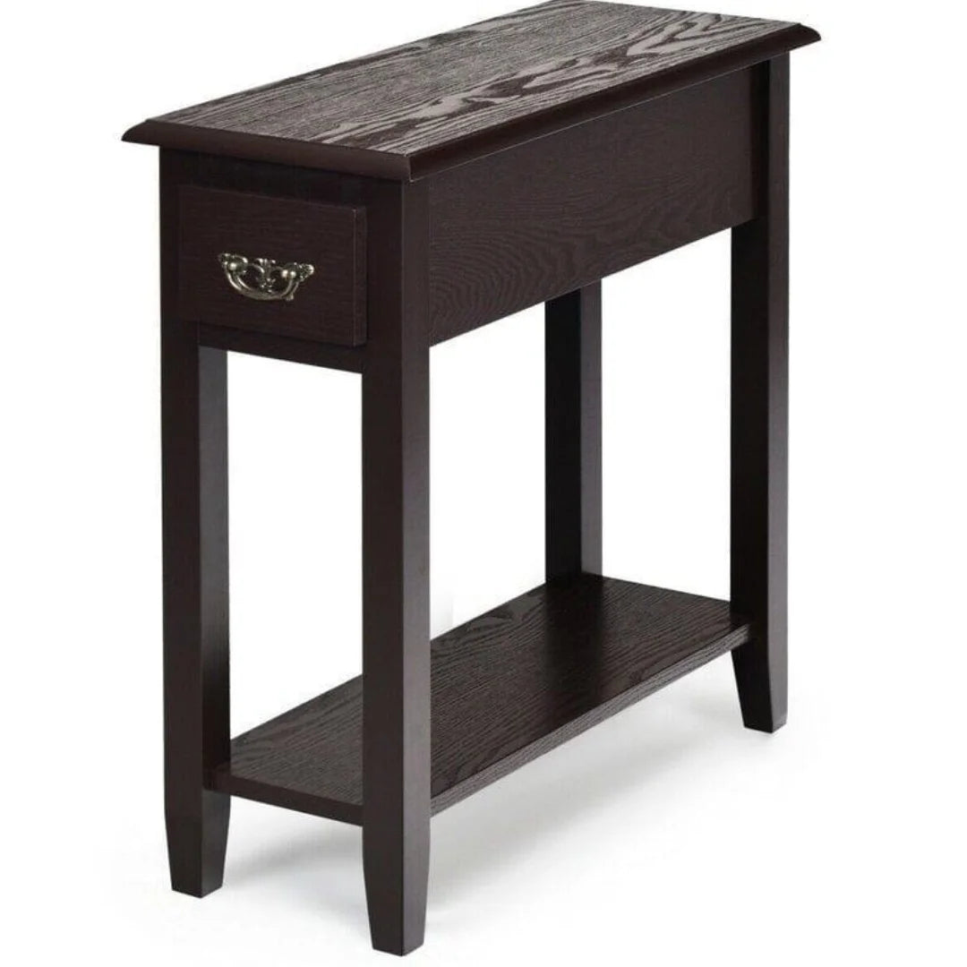 Modern Narrow End Table with Storage Drawer