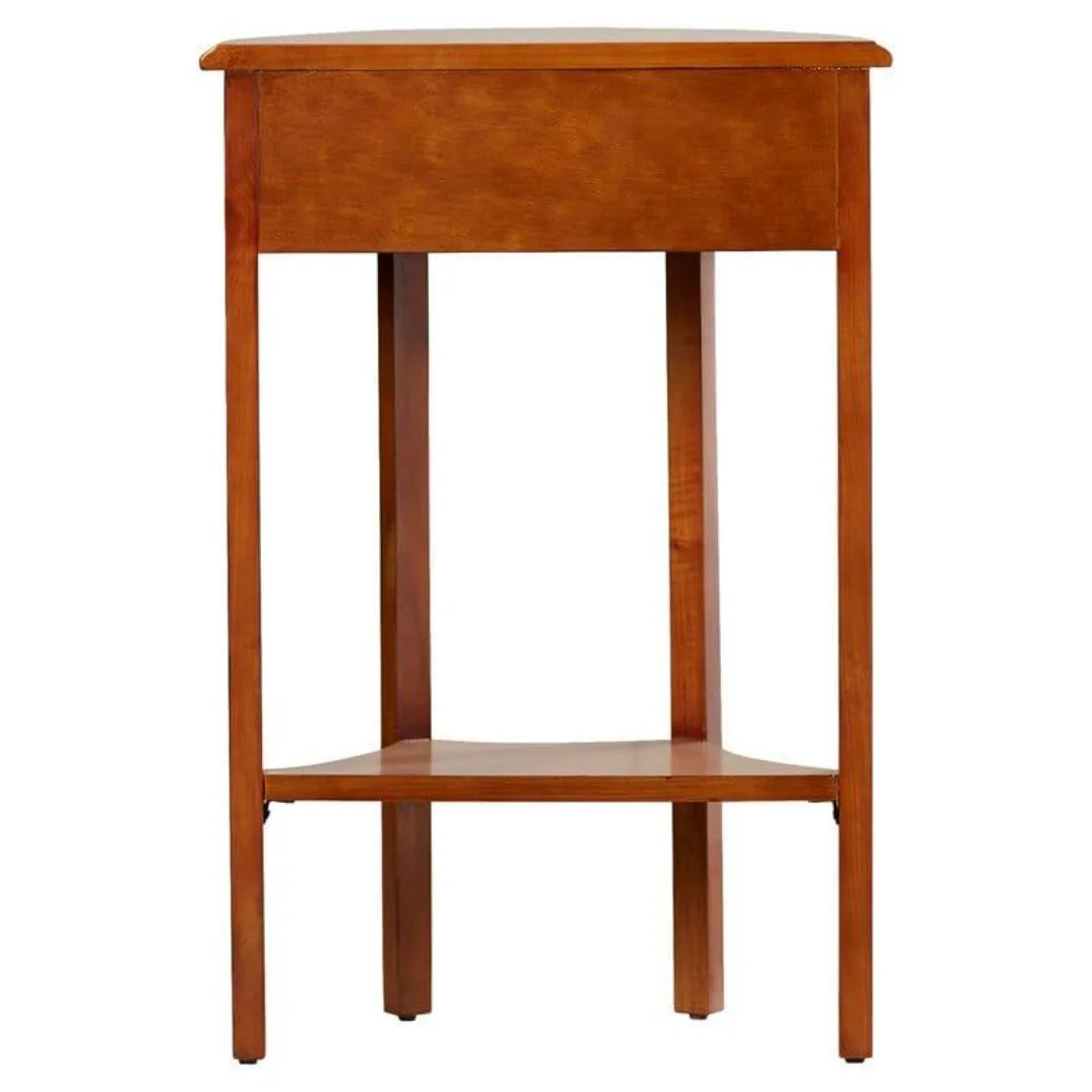 Traditional Half-Moon Console Table with Storage-Wooden Crest