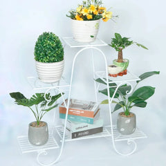 European-Style 6-Tier Plant Stand with Scrollwork Details