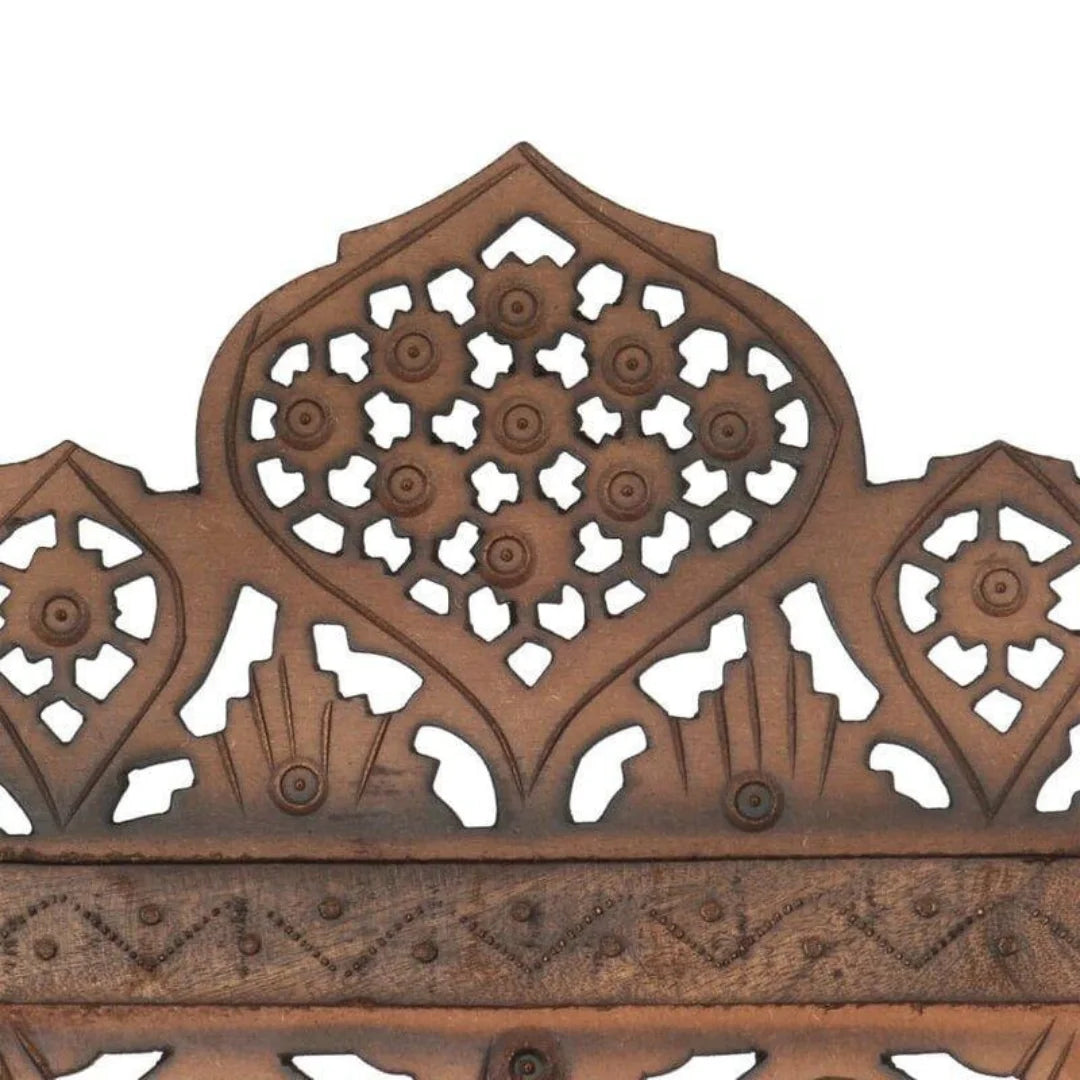 Islamic Five-Panel Room Divider with Geometric Jali Design