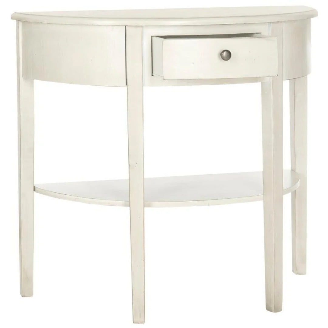 Demilune Console Table with Storage Drawer and Shelf