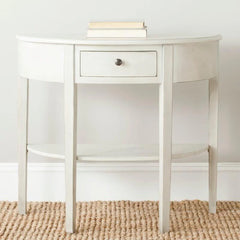 Demilune Console Table with Storage Drawer and Shelf