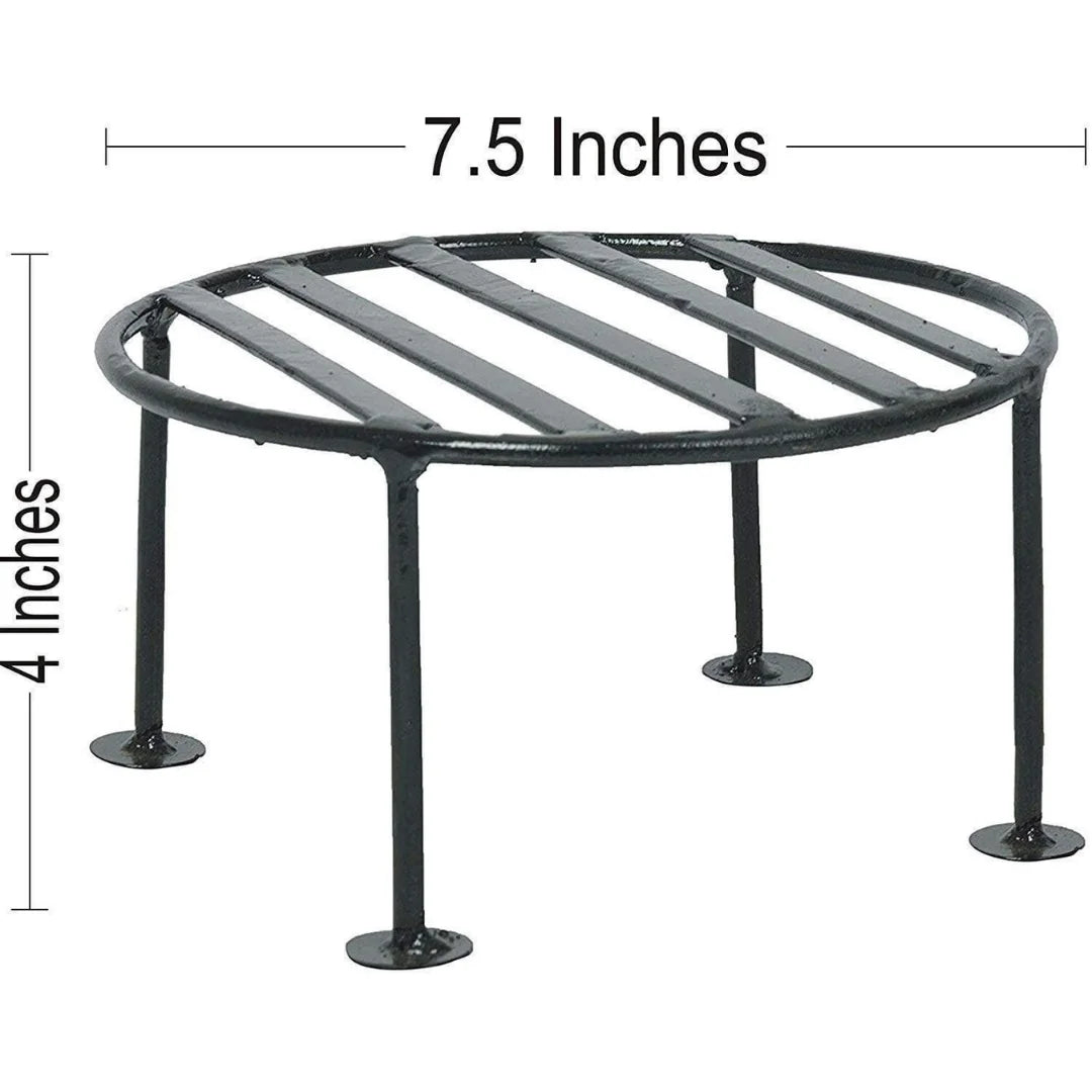 Industrial Round Plant Stand Set with Grid Design