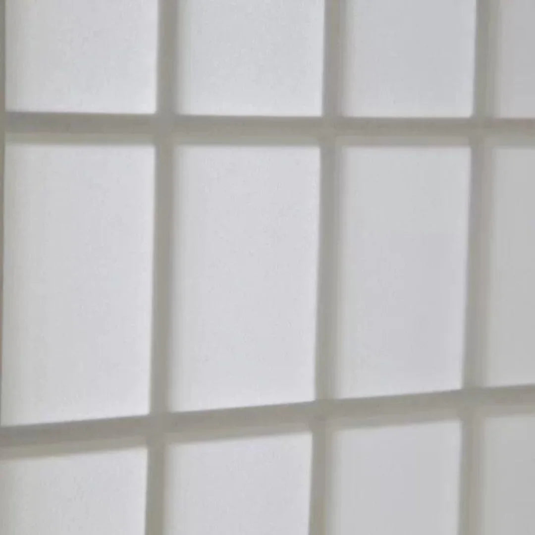 Modern Six-Panel Room Divider with Grid Pattern Design-Wooden Crest