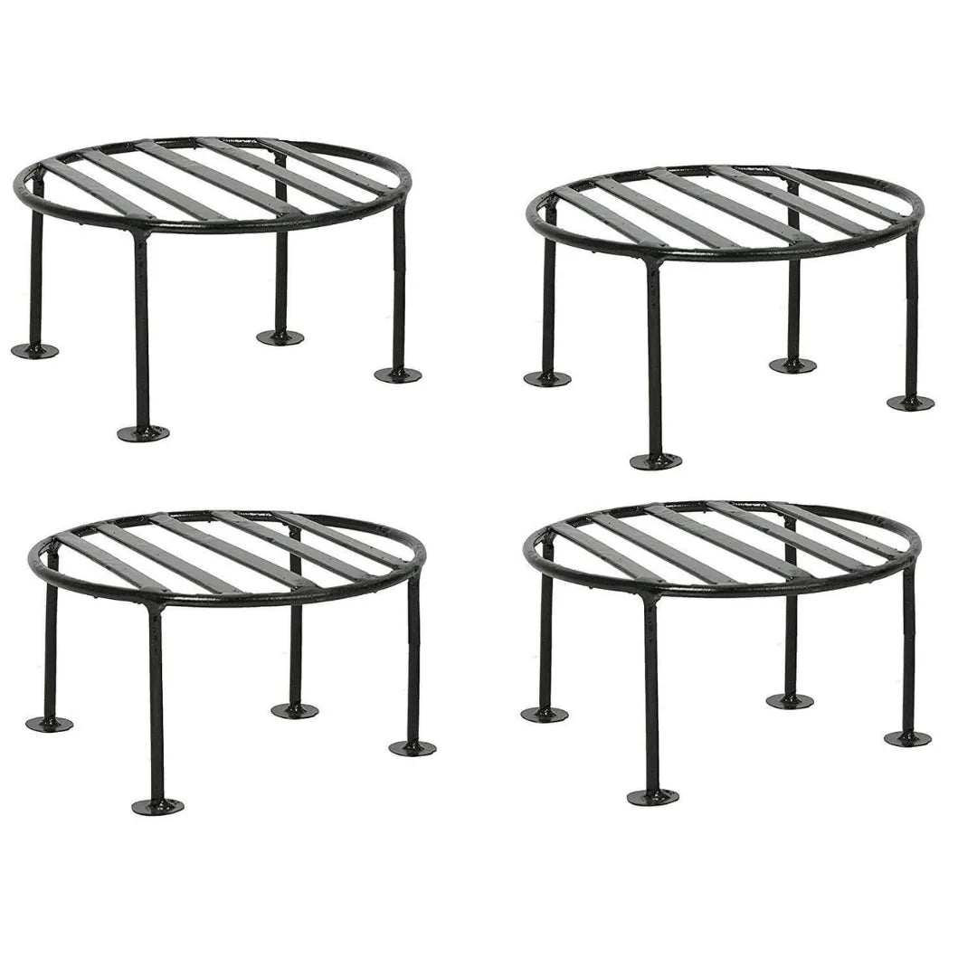 Industrial Round Plant Stand Set with Grid Design