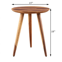 Mid-Century Round Side Table with Tapered Tripod Base