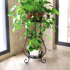 French Provincial Double-Tier Plant Stand with Scrollwork