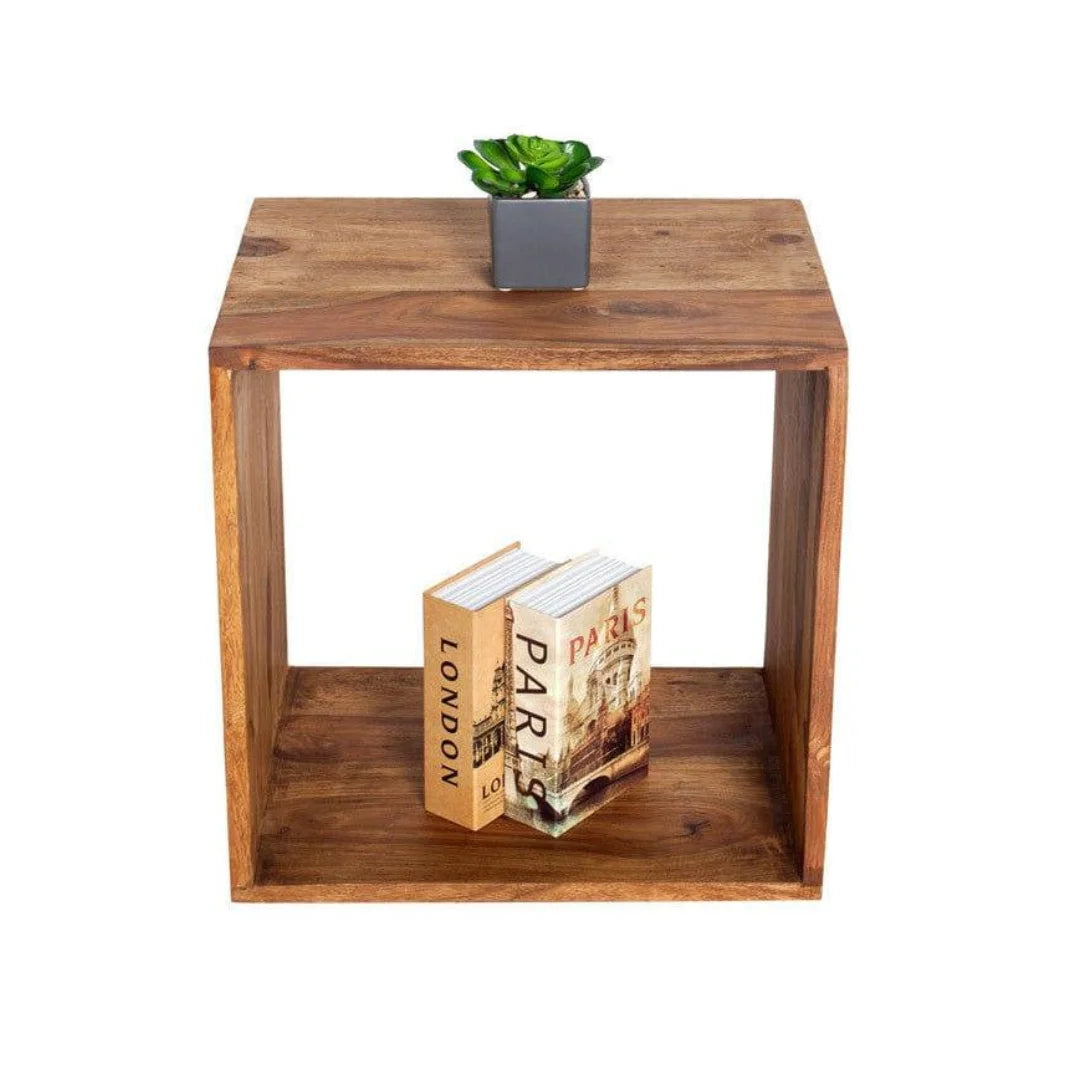 Modern Cube Storage Side Table with Open Display