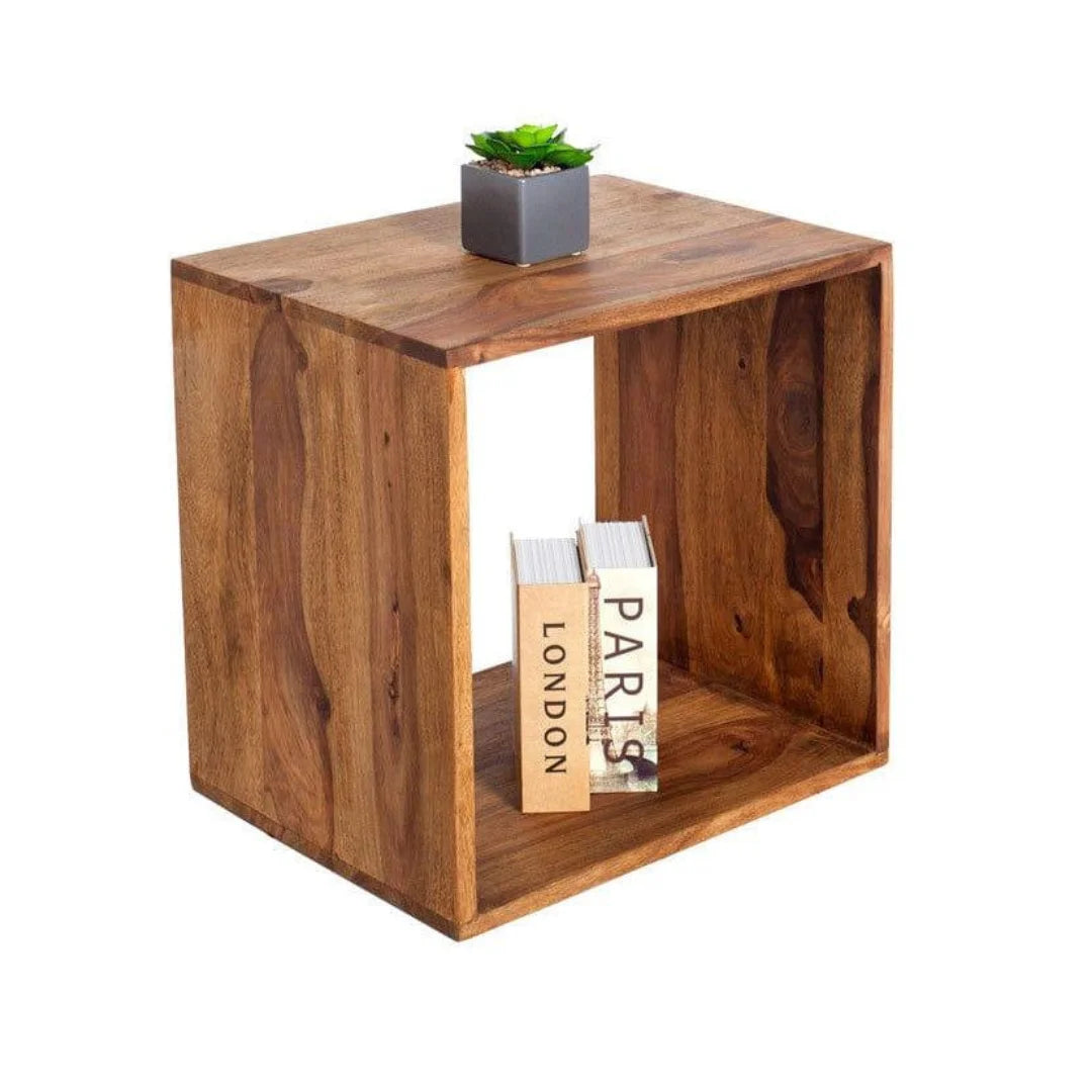 Modern Cube Storage Side Table with Open Display