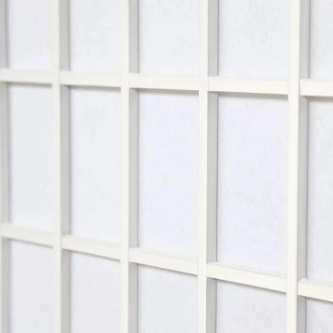 Modern Six-Panel Room Divider with Grid Pattern Design-Wooden Crest