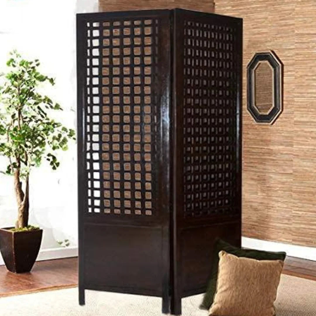 Colonial Two-Panel Room Divider with Filigree Design