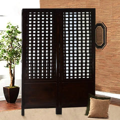 Colonial Two-Panel Room Divider with Filigree Design