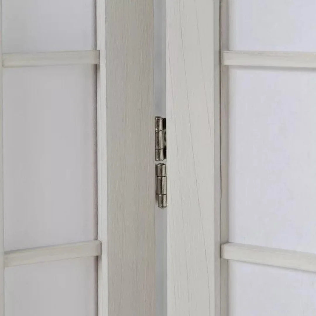 Modern Six-Panel Room Divider with Grid Pattern Design-Wooden Crest