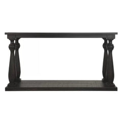 Traditional Turned Leg Console Table with Display Shelf