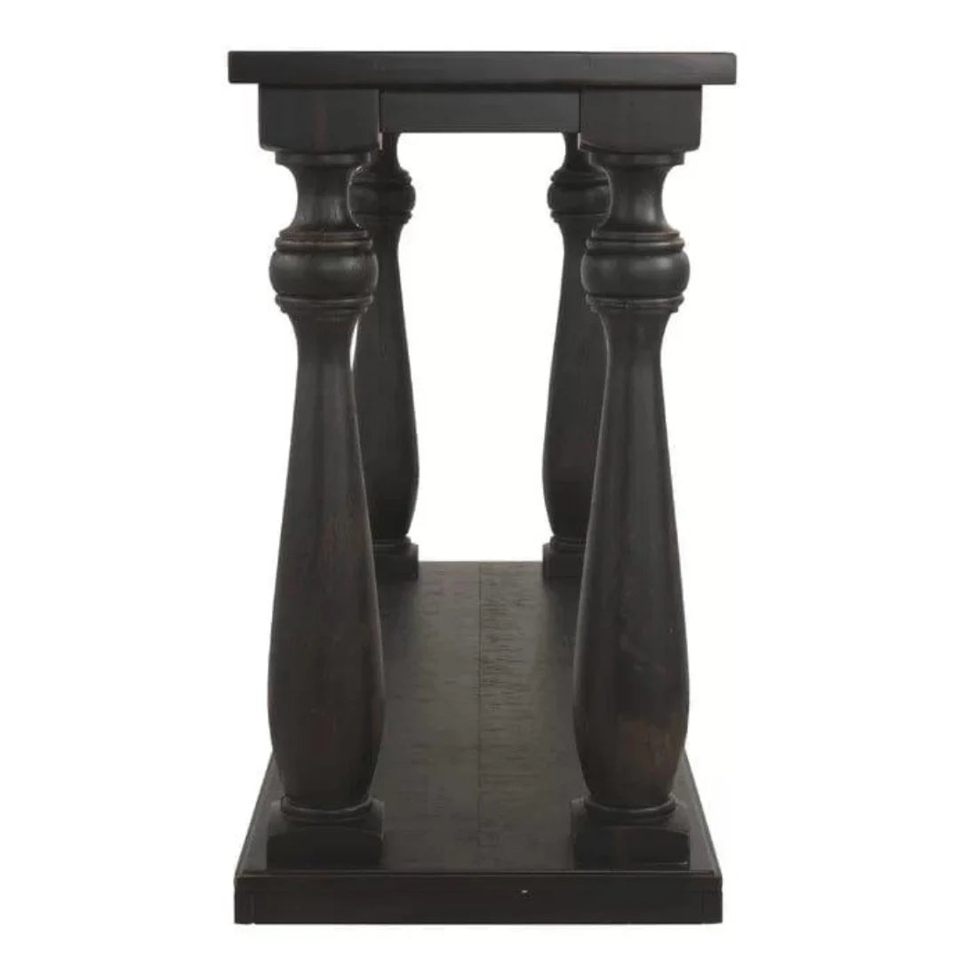 Traditional Turned Leg Console Table with Display Shelf