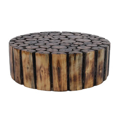 Rustic Round Wood Slice Plant Stand