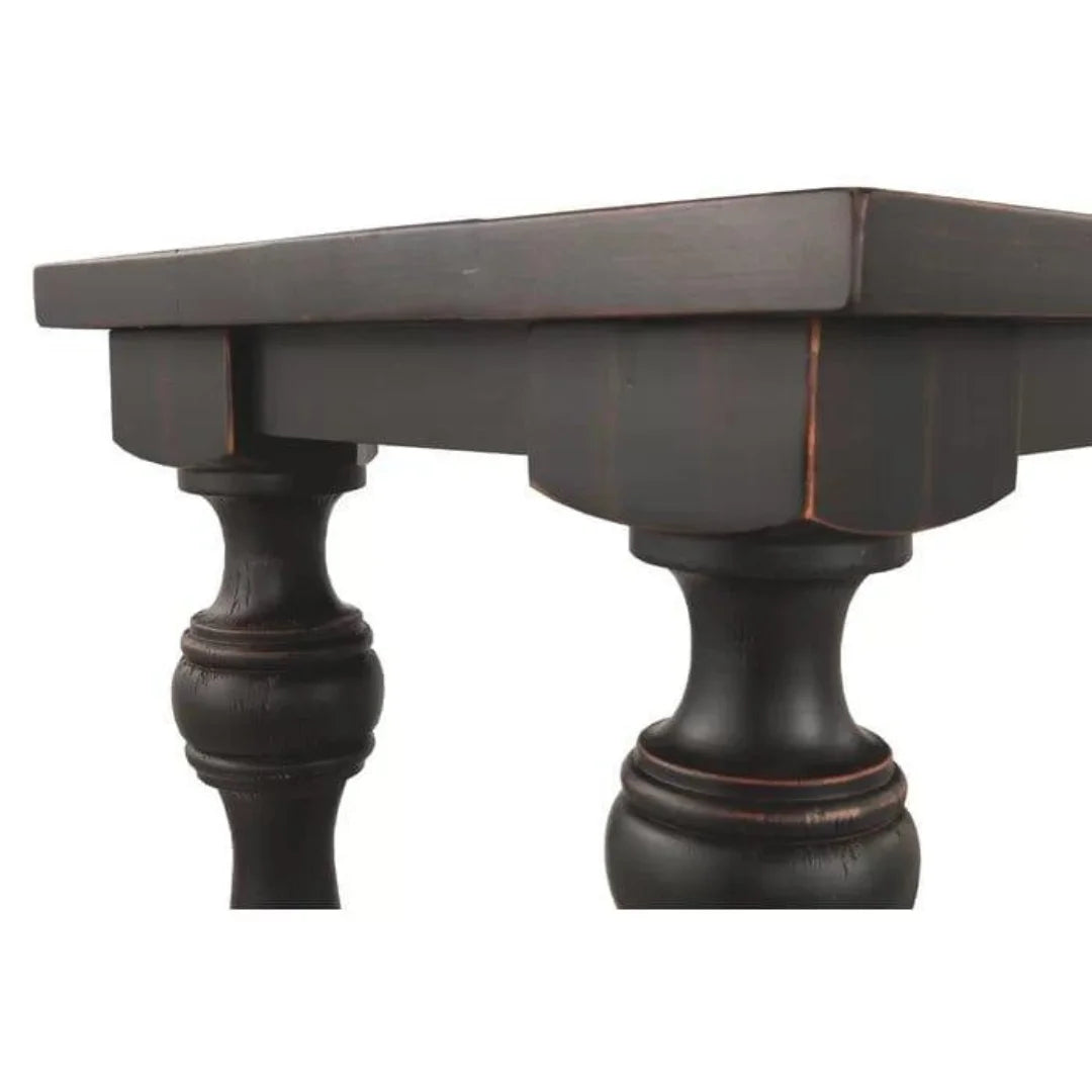 Traditional Turned Leg Console Table with Display Shelf