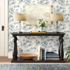 Traditional Turned Leg Console Table with Display Shelf-Wooden Crest