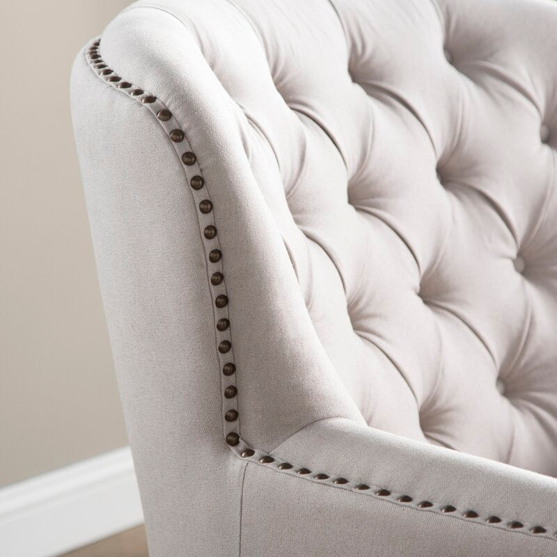 Heywood Wide Tufted Armchair and Ottoman