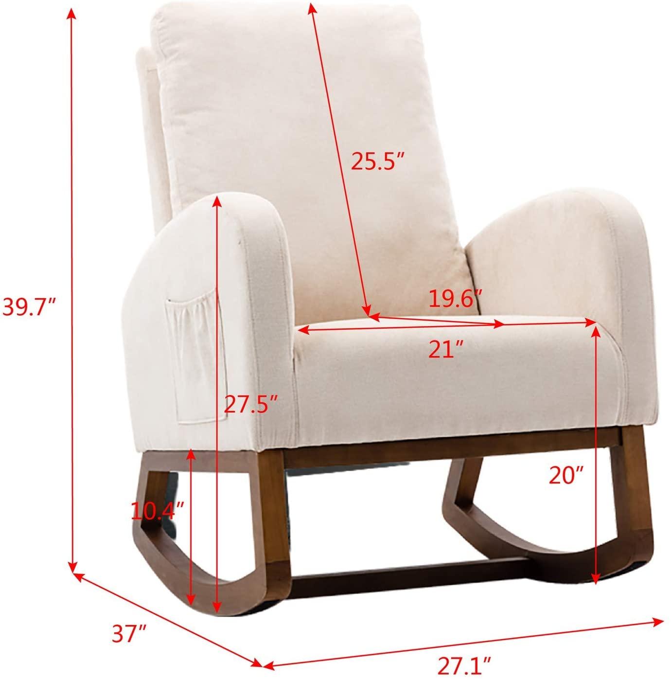 Mid-Century Modern Rocking Chair-Wooden Crest