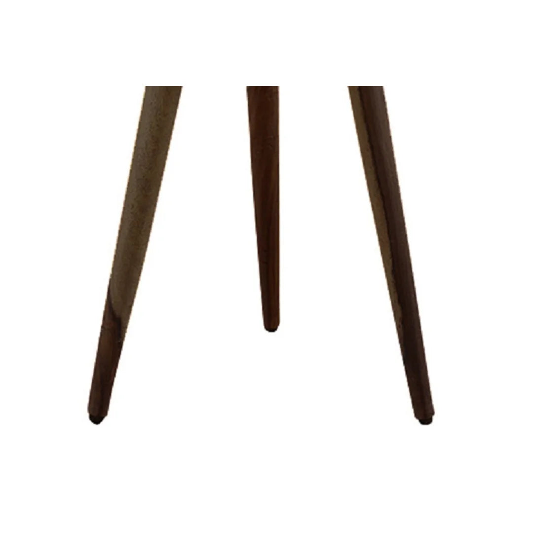 Mid-Century Tripod Side Table with Tapered Legs-Wooden Crest