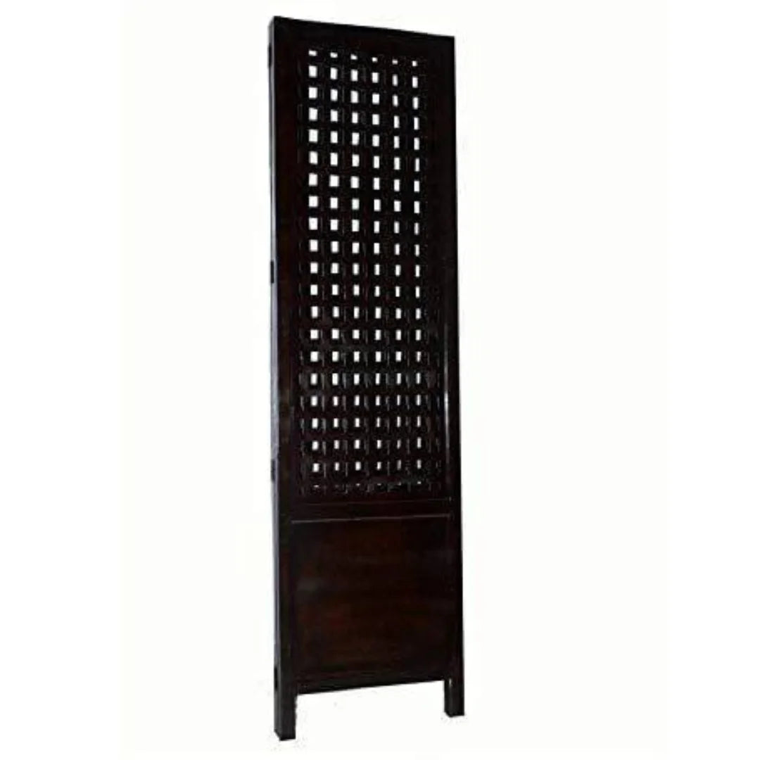 Classic Three-Panel Room Divider with Grid Design