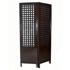 Classic Three-Panel Room Divider with Grid Design