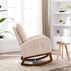 Mid-Century Modern Rocking Chair-Wooden Crest